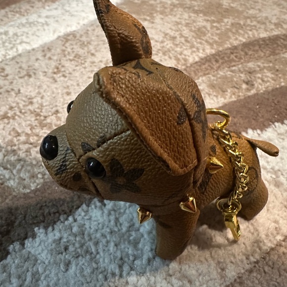 Fashion Tan/Brown Monogram Dog Keychain/Charm - Picture 2 of 5